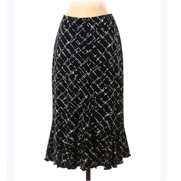 Dialogue Dresses & Skirts - Dialogue Geo Print Ruffle Hem Stretch Skirt, Size 12